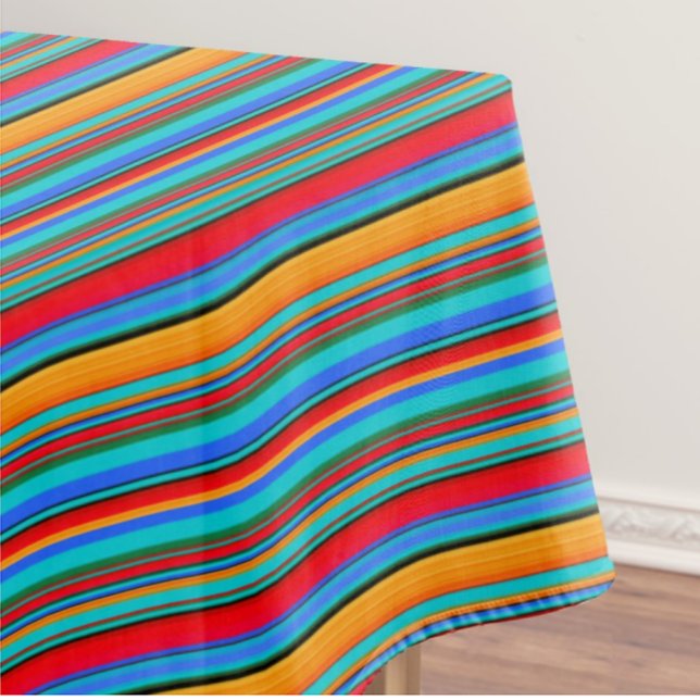 Cinco de Mayo Colorful Mexican Stripes Tablecloth (So festive!)