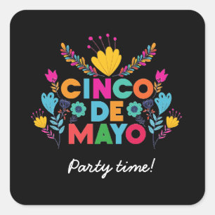 Cinco de Mayo, Colourful Mexico Square Sticker