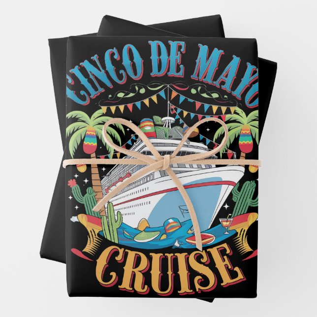 Cinco De Mayo Cruise Mexico Mexican Ship Fiesta Wrapping Paper Sheet (In situ)