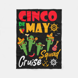 Cinco De Mayo Cruise Squad Summer Vacation Fleece Blanket