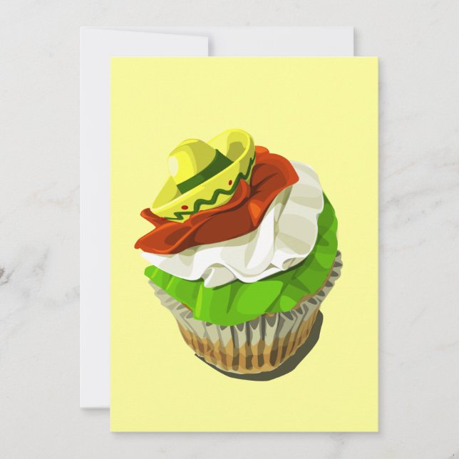 Cinco de Mayo cupcake invitation (Front)