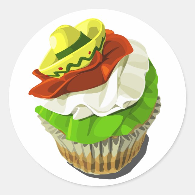 Cinco de Mayo cupcake sticker (Front)