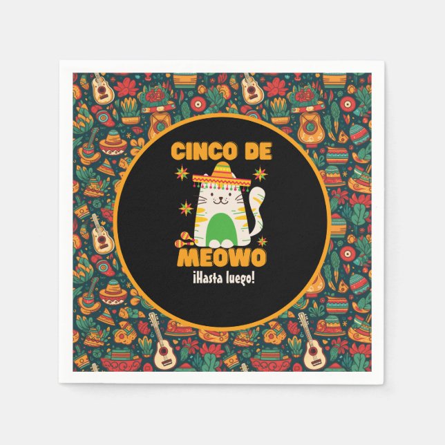 Cinco De Mayo- Cute Cat Napkin (Front)