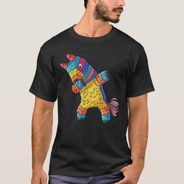 Cinco De Mayo Dabbing Donkey Pinata Funny Mexican T-Shirt (Front)