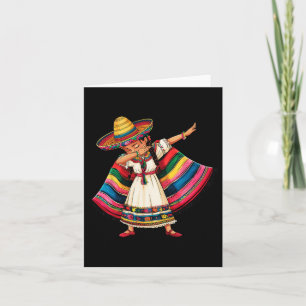 Cinco De Mayo Dabbing Mexican Girls Sombrero Ponch Card