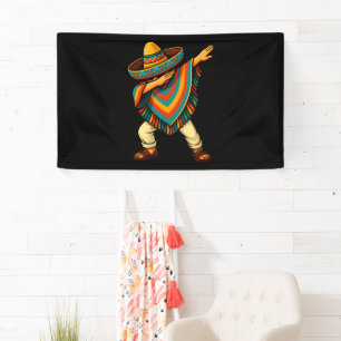 Cinco de Mayo Dabbing Mexican Poncho Banner