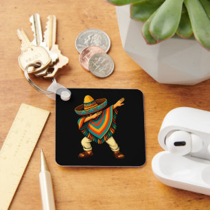Cinco de Mayo Dabbing Mexican Poncho Keychain
