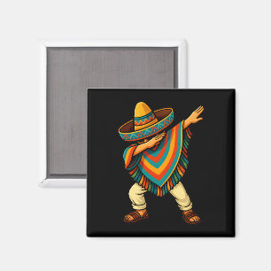 Cinco de Mayo Dabbing Mexican Poncho Magnet
