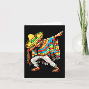 Cinco De Mayo Dabbing Mexican Poncho Sombrero Hat  Card