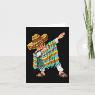 Cinco De Mayo Dabbing Poncho Sombrero Funny Mexica Card