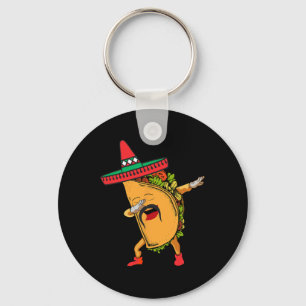 Cinco De Mayo Dabbing Taco Mexican Sombrero Hat Da Keychain