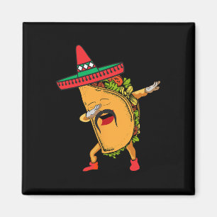 Cinco De Mayo Dabbing Taco Mexican Sombrero Hat Da Magnet