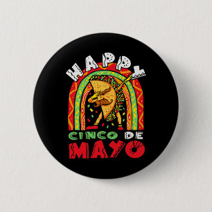 Cinco De Mayo Dabbing Taco Rainbow Mexican Festiva 2 Inch Round Button