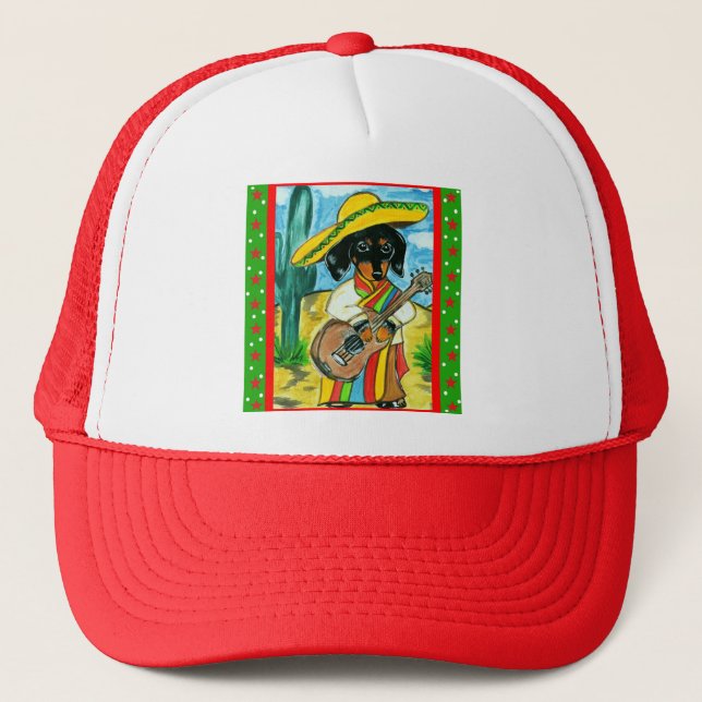 Cinco de Mayo Dachshund Trucker Hat (Front)