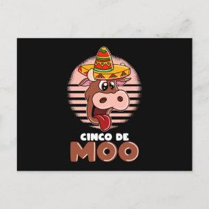 Cinco De Mayo Day Cinco De Moo Postcard