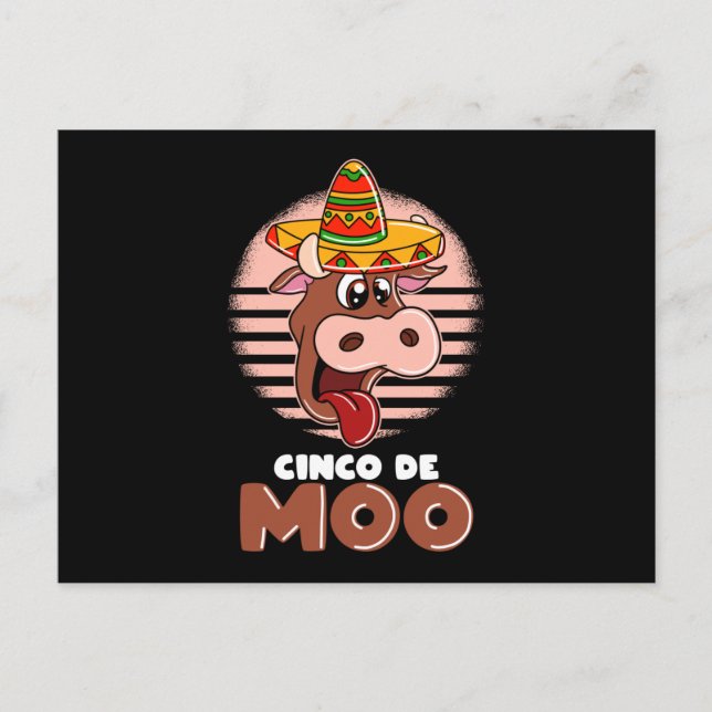 Cinco De Mayo Day Cinco De Moo Postcard (Front)