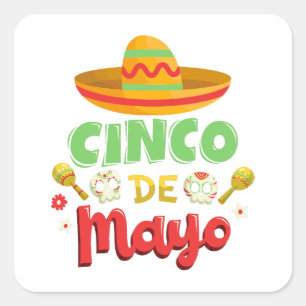 Cinco De Mayo Day, Happy Cinco de mayo Square Sticker