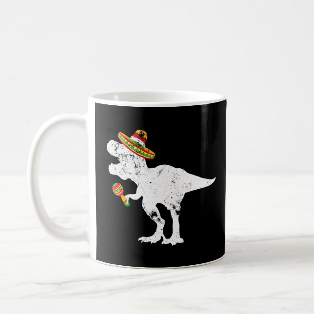 Cinco De Mayo Dinosaur Sombrero Costume For Men Bo Coffee Mug (Left)