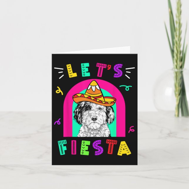 Cinco De Mayo Dog Let’s Fiesta Camisa 5 De Mayo Me Card (Front)