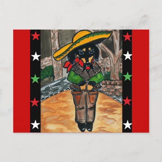 Cinco de mayo doxies postcard (Front)