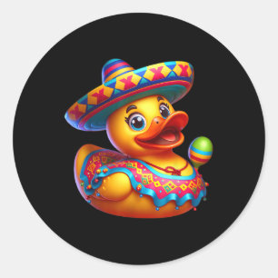 Cinco De Mayo Duck Mexican Sombrero Fiesta Party  Classic Round Sticker