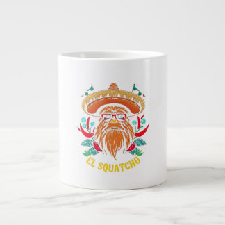 Cinco de Mayo EL SQUATCHO Funny Bigfoot Fiesta Large Coffee Mug