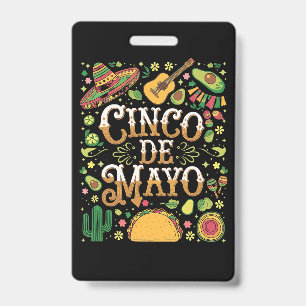 Cinco De Mayo Fiesta Cute Party Elements Badge