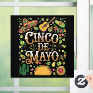 Cinco De Mayo Fiesta Cute Party Elements Window Cling