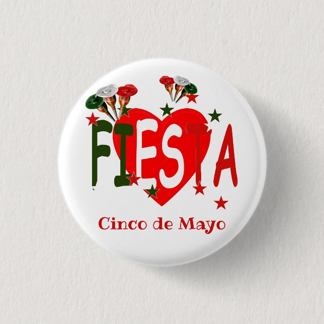 Cinco de mayo ,fiesta mexican 1 inch round button (Front)