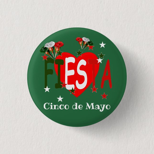 Cinco de mayo ,fiesta mexican 1 inch round button (Front)