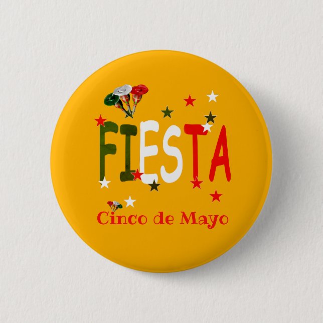 Cinco de mayo ,fiesta mexican 2 inch round button (Front)