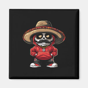 Cinco De Mayo Fiesta Mexico Skeleton Party Sombrer Magnet