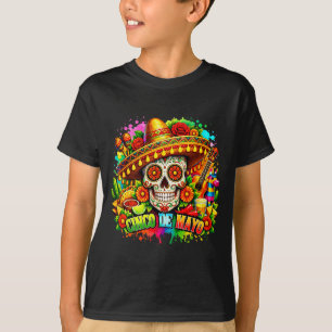 Cinco de mayo fiesta sombreros mexican sugar skull T-Shirt