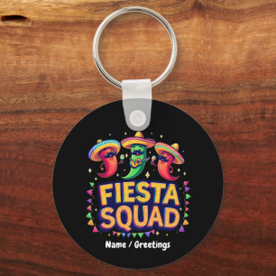 Cinco de Mayo Fiesta Squad Family Mexican Party  Keychain