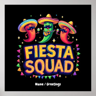 Cinco de Mayo Fiesta Squad Family Mexican Party  Poster
