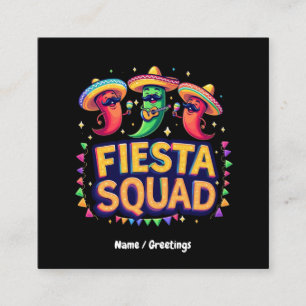 Cinco de Mayo Fiesta Squad Family Mexican Party Square Business Card