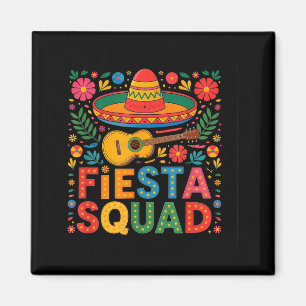 Cinco De Mayo Fiesta Squad Funny Sobrero Colorful Magnet