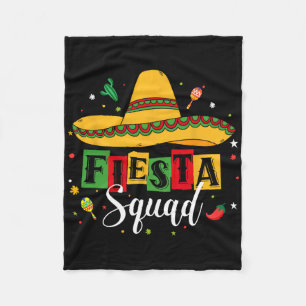 Cinco De Mayo Fiesta Squad Mexican Party Cinco De  Fleece Blanket