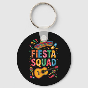 Cinco De Mayo Fiesta Squad Sombrero Guitar Fun Keychain