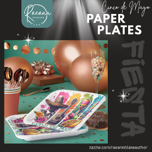 Cinco de Mayo Fiesta Square Paper Plates
