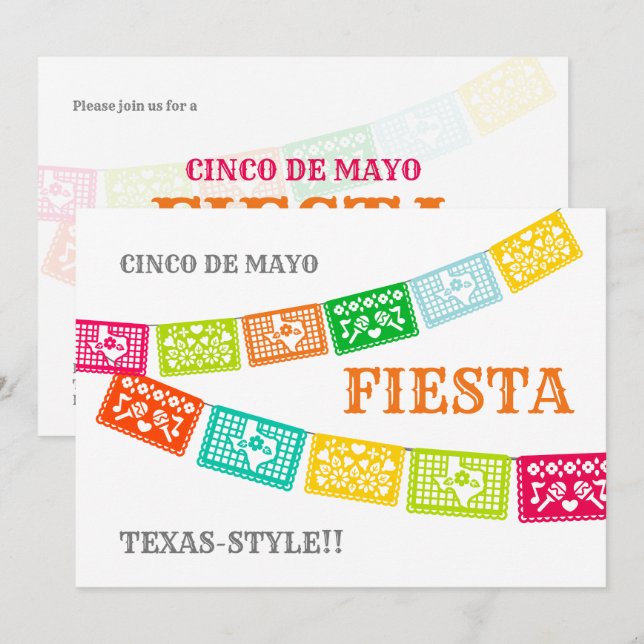 Cinco de Mayo Fiesta Texas Invitation (Front/Back)