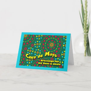 Cinco de Mayo for Aunt and Uncle Colourful Mosaic Card