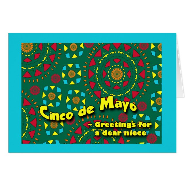 Cinco de Mayo for Niece, Colourful Mosaic Design (Front Horizontal)
