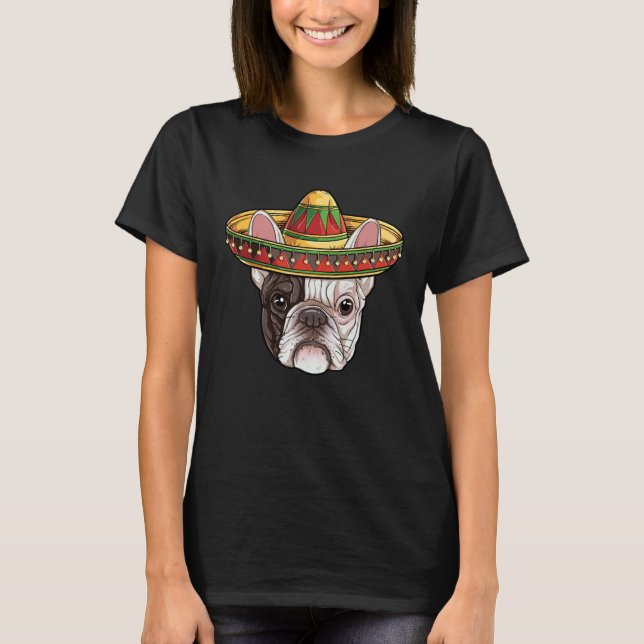 Cinco de Mayo French Bulldog Mexican Sombrero Boys T-Shirt (Front)
