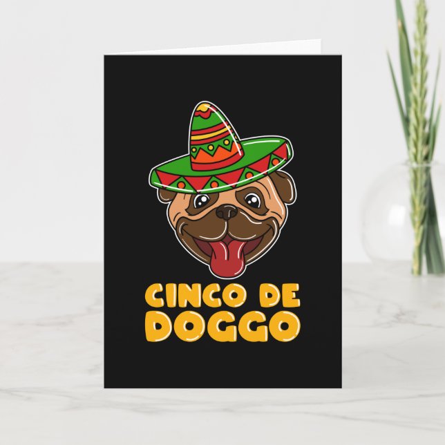 Cinco De Mayo Funny Dog With Sombrero Card (Front)