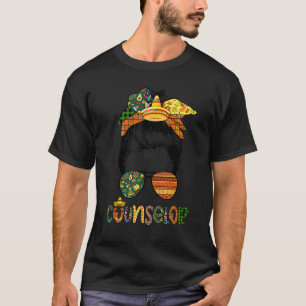 Cinco De Mayo Funny Messy Bun Glasses Counsellor 1 T-Shirt