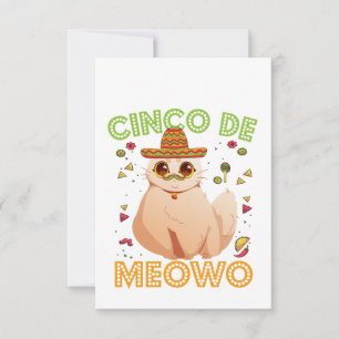 Cinco De Mayo Funny Mexican Cat Cindo De Mayo Gift Thank You Card