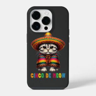 Cinco De Mayo Funny Mexican Cat Sombrero Meow iPhone 14 Pro Case