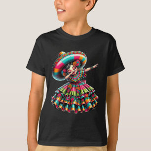 Cinco De Mayo Funny Mexican Dabbing Woman Cinco De T-Shirt