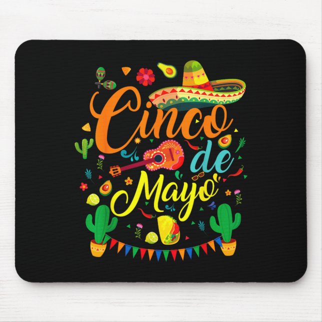 Cinco de mayo funny mexican fiesta party 5 de mayo mouse pad (Front)
